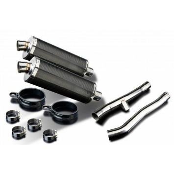 Delkevic slip-on kit Oval Carbon 350mm zonder e-keur - GSX1400 K2-K4 (2001-2004)