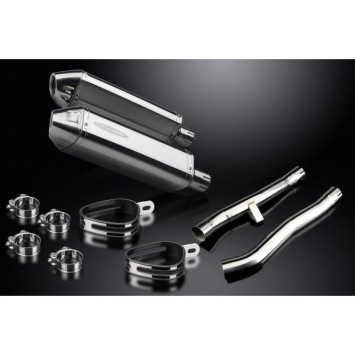 Delkevic slip-on kit Tri-Oval RVS 320mm zonder e-keur - GSX1400 K2-K4 (2001-2004)