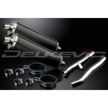 Delkevic slip-on kit Oval Carbon 450mm zonder e-keur - GSX1400 K2-K4 (2001-2004)