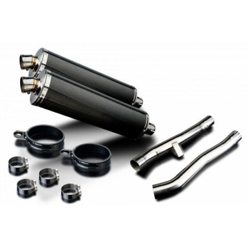 Delkevic slip-on kit Oval Carbon 450mm zonder e-keur - GSX1400 K2-K4 (2001-2004)