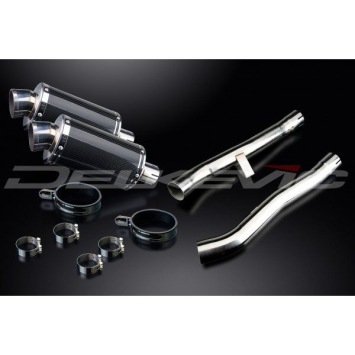 Delkevic slip-on kit Oval Carbon 225mm zonder e-keur - GSX1400 K2-K4 (2001-2004)