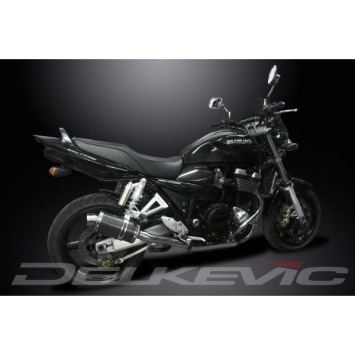 Delkevic slip-on kit Oval Carbon 225mm zonder e-keur - GSX1400 K2-K4 (2001-2004)