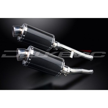 Delkevic slip-on kit Oval Carbon 225mm zonder e-keur - GSX1400 K2-K4 (2001-2004)