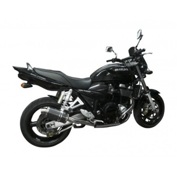 Delkevic slip-on kit Oval Carbon 225mm zonder e-keur - GSX1400 K2-K4 (2001-2004)