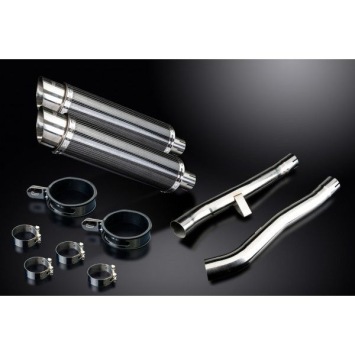 Delkevic slip-on kit Round Carbon 350mm zonder e-keur - GSX1400 K2-K4 (2001-2004)