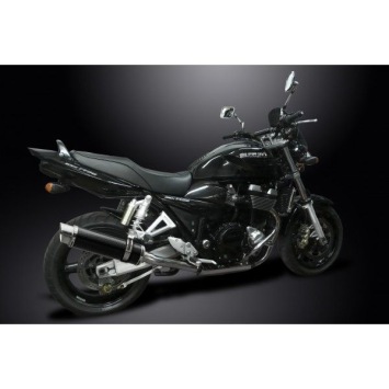 Delkevic slip-on kit Round Carbon 350mm zonder e-keur - GSX1400 K2-K4 (2001-2004)