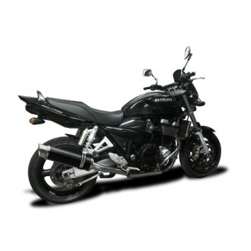 Delkevic slip-on kit Round Carbon 350mm zonder e-keur - GSX1400 K2-K4 (2001-2004)