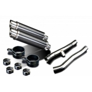 Delkevic slip-on kit Round Carbon 350mm zonder e-keur - GSX1400 K2-K4 (2001-2004)