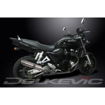 Delkevic slip-on kit Round RVS 350mm zonder e-keur - GSX1400 K2-K4 (2001-2004)