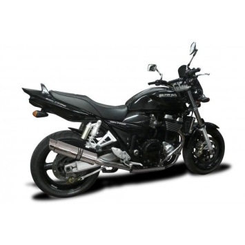 Delkevic slip-on kit Round RVS 350mm zonder e-keur - GSX1400 K2-K4 (2001-2004)