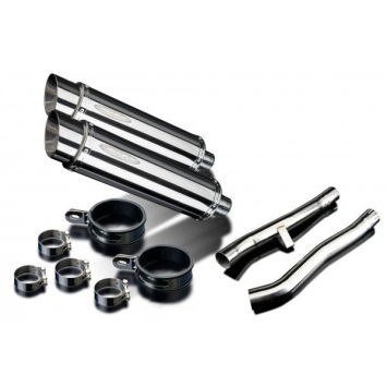 Delkevic slip-on kit Round RVS 350mm zonder e-keur - GSX1400 K2-K4 (2001-2004)