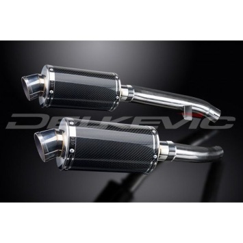 Delkevic slip-on kit Oval Carbon 225mm zonder e-keur - FJR1300 (2000-2005)