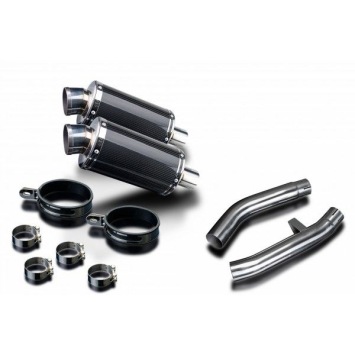 Delkevic slip-on kit Oval Carbon 225mm zonder e-keur - FJR1300 (2000-2005)