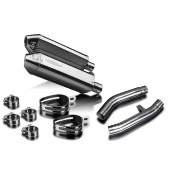 Delkevic slip-on kit Tri-Oval RVS 320mm zonder e-keur - FJR1300 (2000-2005)