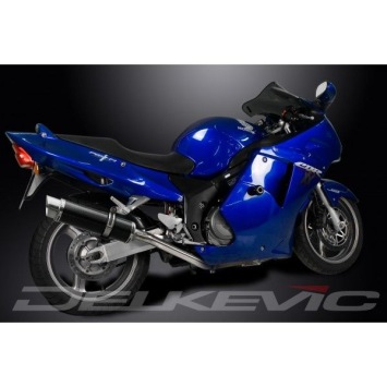 Delkevic volledig systeem Round Carbon 350mm zonder e-keur - CBR1100XX BLACKBIRD (1996-2009)