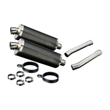 Delkevic slip-on kit Oval Carbon 350mm zonder e-keur - CBR1100XX BLACKBIRD (1996-2009)