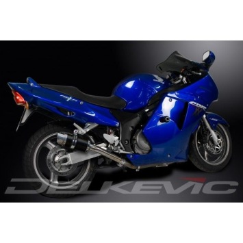 Delkevic slip-on kit Round Carbon 200mm zonder e-keur - CBR1100XX BLACKBIRD (1996-2009)