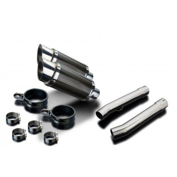 Delkevic slip-on kit Round Carbon 200mm zonder e-keur - CBR1100XX BLACKBIRD (1996-2009)