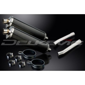 Delkevic slip-on kit Oval Carbon 450mm zonder e-keur - CBR1100XX BLACKBIRD (1996-2009)