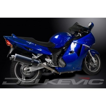 Delkevic slip-on kit Oval Carbon 450mm zonder e-keur - CBR1100XX BLACKBIRD (1996-2009)