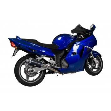 Delkevic slip-on kit Oval Carbon 225mm zonder e-keur - CBR1100XX BLACKBIRD (1996-2009)