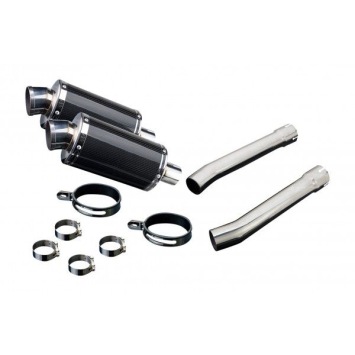 Delkevic slip-on kit Oval Carbon 225mm zonder e-keur - CBR1100XX BLACKBIRD (1996-2009)