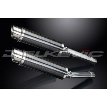 Delkevic slip-on kit Round Carbon 350mm zonder e-keur - CBR1100XX BLACKBIRD (1996-2009)