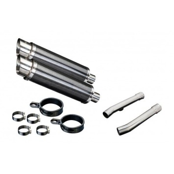 Delkevic slip-on kit Round Carbon 350mm zonder e-keur - CBR1100XX BLACKBIRD (1996-2009)