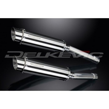Delkevic slip-on kit Round RVS 350mm zonder e-keur - CBR1100XX BLACKBIRD (1996-2009)