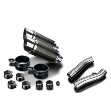 Delkevic slip-on kit Round Carbon 200mm zonder e-keur - FJ1100/1200 (1984-1987)
