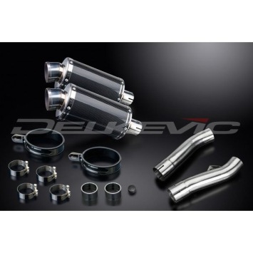 Delkevic slip-on kit Oval Carbon 225mm zonder e-keur - FJ1100/1200 (1984-1987)