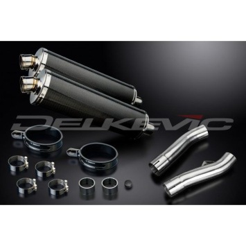 Delkevic slip-on kit Oval Carbon 450mm zonder e-keur - FJ1100/1200 (1984-1987)