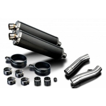 Delkevic slip-on kit Oval Carbon 450mm zonder e-keur - FJ1100/1200 (1984-1987)