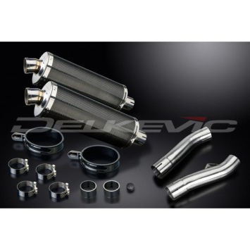 Delkevic slip-on kit Oval Carbon 350mm zonder e-keur - FJ1100/1200 (1984-1987)