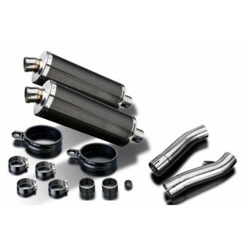 Delkevic slip-on kit Oval Carbon 350mm zonder e-keur - FJ1100/1200 (1984-1987)