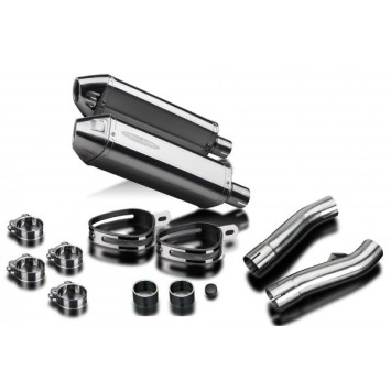 Delkevic slip-on kit Tri-Oval RVS 320mm zonder e-keur - FJ1100/1200 (1984-1987)