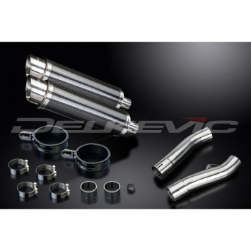 Delkevic slip-on kit Round Carbon 350mm zonder e-keur - FJ1100/1200 (1984-1987)