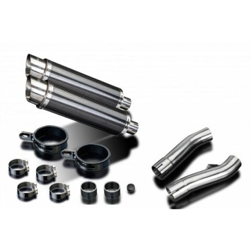 Delkevic slip-on kit Round Carbon 350mm zonder e-keur - FJ1100/1200 (1984-1987)