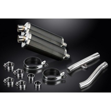 Delkevic slip-on kit Oval Carbon 350mm zonder e-keur - FJ1200 (3XW) (1991-1996)