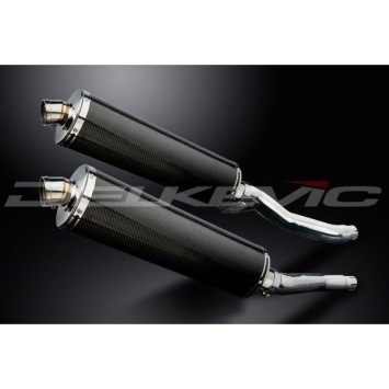 Delkevic slip-on kit Oval Carbon 450mm zonder e-keur - XJ600S/N DIVERSION (1992-2004)