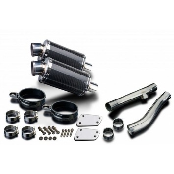 Delkevic slip-on kit Oval Carbon 225mm zonder e-keur - XJR1300/SP (1998-2007)