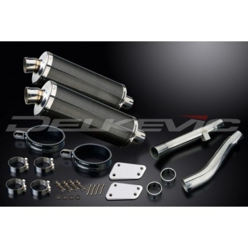 Delkevic slip-on kit Oval Carbon 350mm zonder e-keur - XJR1300/SP (1998-2007)