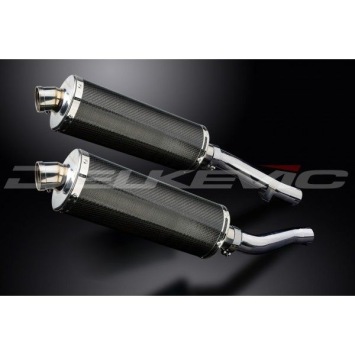 Delkevic slip-on kit Oval Carbon 350mm zonder e-keur - XJR1300/SP (1998-2007)