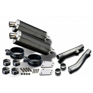 Delkevic slip-on kit Oval Carbon 350mm zonder e-keur - XJR1300/SP (1998-2007)