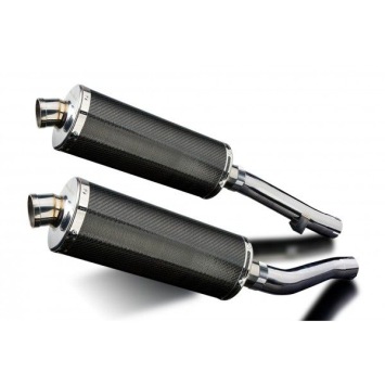 Delkevic slip-on kit Oval Carbon 350mm zonder e-keur - XJR1300/SP (1998-2007)