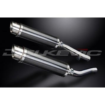 Delkevic slip-on kit Round Carbon 350mm zonder e-keur - XJR1300/SP (1998-2007)