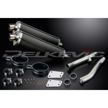 Delkevic slip-on kit Oval Carbon 450mm zonder e-keur - XJR1300 (2004-2006)