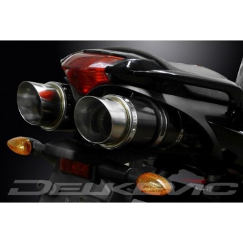 Delkevic slip-on kit Round Carbon 200mm zonder e-keur - FZ6 (NKD/ FAIRED) (2004-2010)