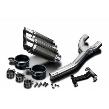Delkevic slip-on kit Round Carbon 200mm zonder e-keur - FZ6 (NKD/ FAIRED) (2004-2010)