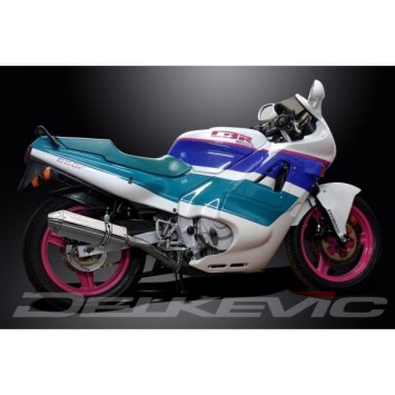 Delkevic volledig systeem Tri-Oval RVS 320mm zonder e-keur - CBR600F (1987-1990)